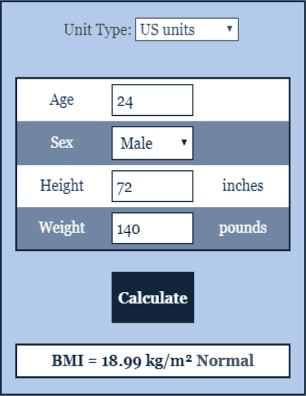 Body Mass Index BMI Calculator
