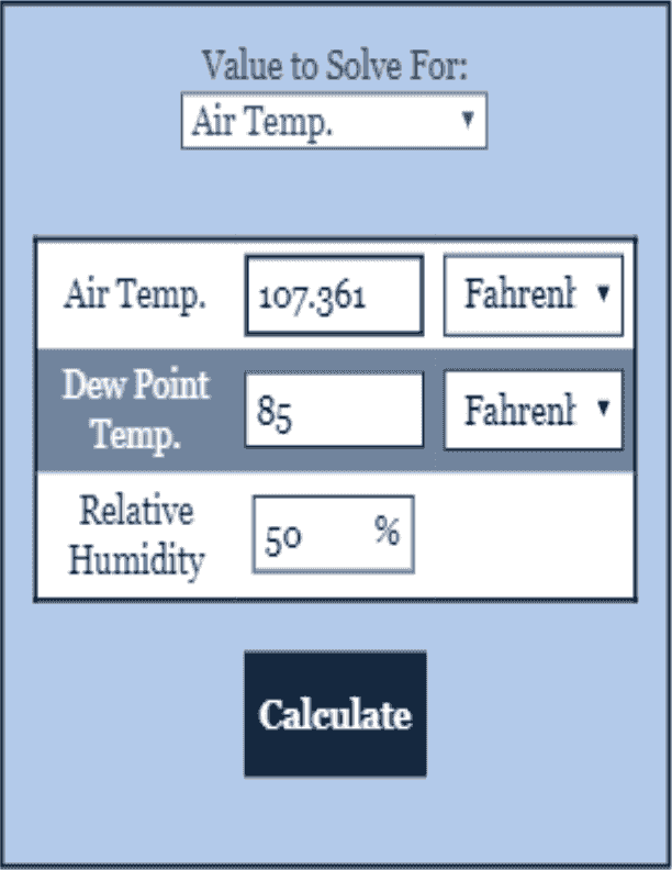 Dew Point Calculator Temperature Calculator